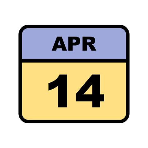 April 14th Date On A Single Day Calendar 498017 Vector Art At Vecteezy