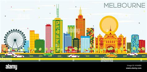 Melbourne Cityscape Stock Vector Images Alamy