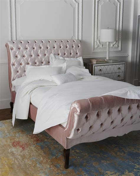 Haute House Duncan Fife Blush Tufted Queen Bed Neiman Marcus