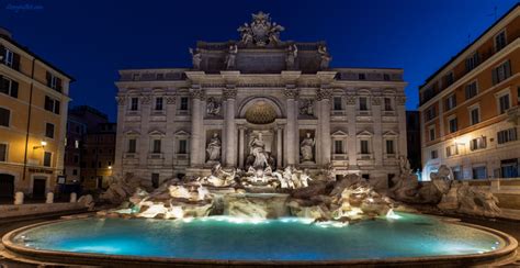 Trevi Fountain During the Blue Hour - Story in Art
