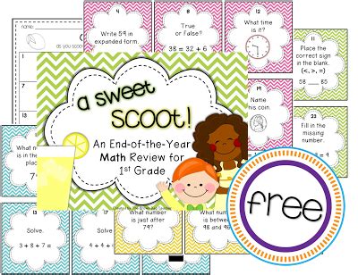 {FREE} A Sweet End-of-the-Year Math Scoot! :) | 1st grade math, Math for first graders, Math scoot