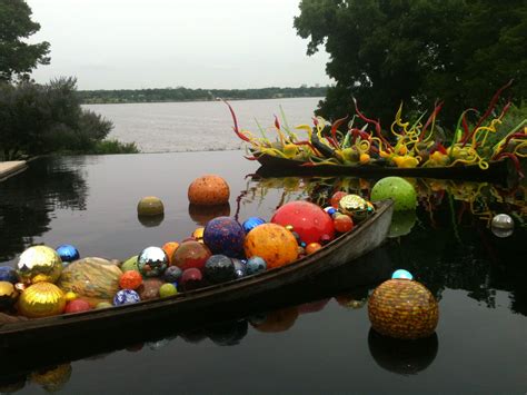 Beautiful Glass Balls Overlooking White Rock Lake Table Decorations