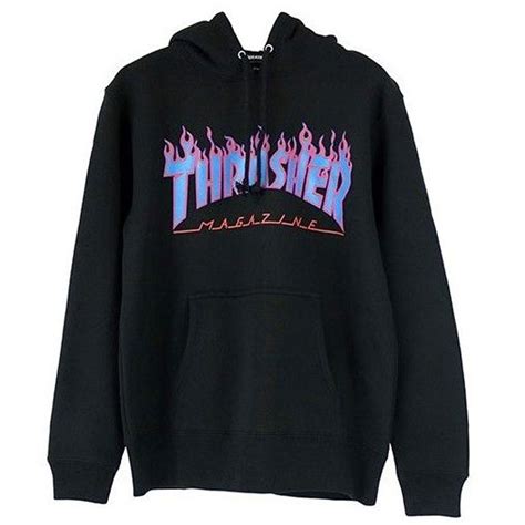 Thrasher Purple Blue Flame Hoodie Tn52969 Trendy Hoodies Sweatshirts