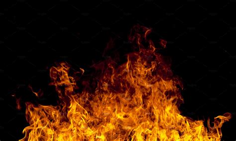 Fire Flames On A Black Background Background Stock Photos Creative