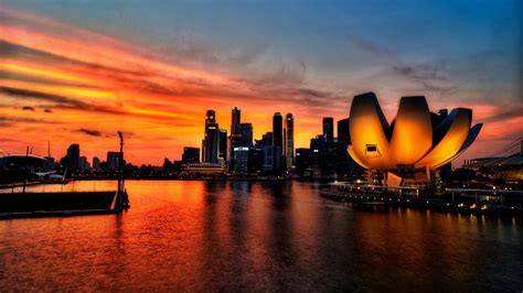 Singapore Sky Sunset Wallpaper Hd City K Wallpapers Images And