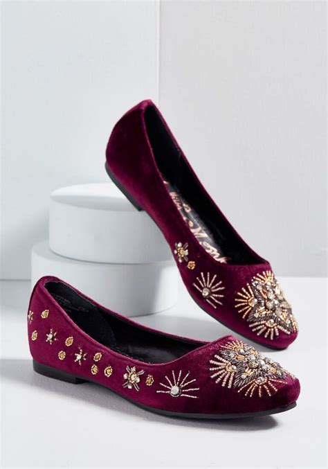 Velvet Revelries Beaded Flat In Beaded Flats Velvet Shoes Velvet