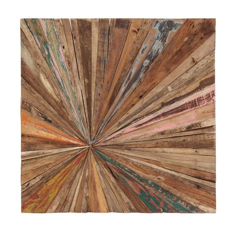 Decmode Brown Teak Wood Handmade Radial Starburst Wall Decor Walmart