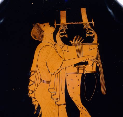 “terracotta Amphora Young Man Singing And Playing The Kithara Greek Attic Ca 490 Bc