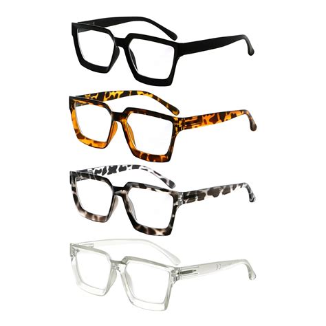 4 Pack Reading Glasses Women Oversize Frame Ladies Readers Oprah Stylish Reading Glasses