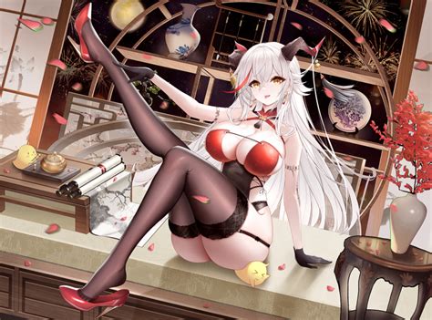 Aegir Azur Lane Aegir Golden Dragon Among Auspicious Clouds Azur