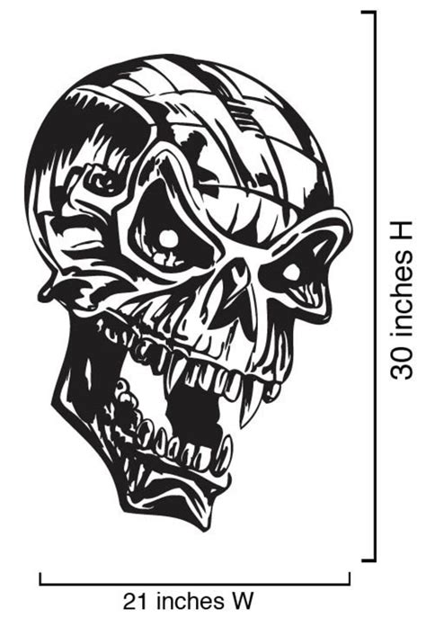 Vinyl Wall Decal Sticker Metal Skull Head 266 Etsy