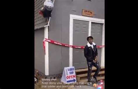 Mom Goes Viral For Ting Her Teen Son A Whole Barbershop In Backyard