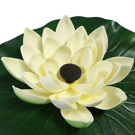 Sunnydaze White Floating Lotus Flower Solar Powered Water Fountain Kit