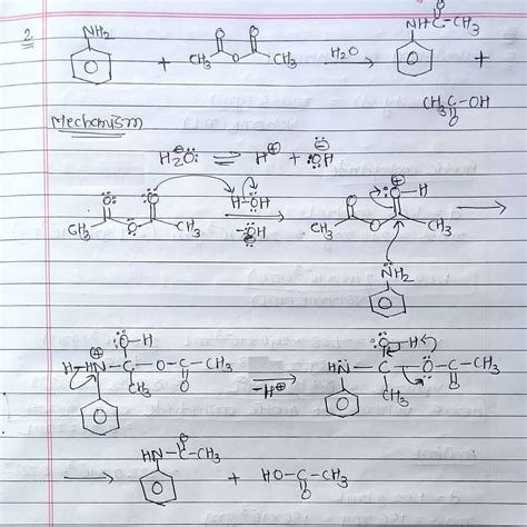 Solved 2 Write Detailed Reaction Mechanism Of Acetanilide Synthesis