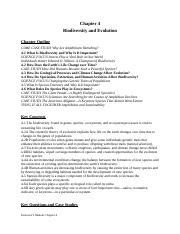 APES CH4 Overview Docx Chapter 4 Biodiversity And Evolution Chapter