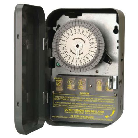 Woods Indoor 120 Volt 40 Amp 24 Hour Dpst Mechanical Time Switch With