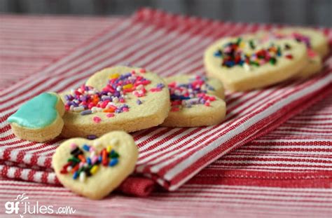 Renee makes a double batch of these cookies every year for our annual neighborhood christmas party, where they are always a big hit. Gluten Free Cut Out Sugar Cookie Recipe by gfJules