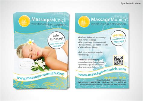 Flyer Massage Munich Beidseitig Din A6 Din A7 Flyer Design Designenlassen At