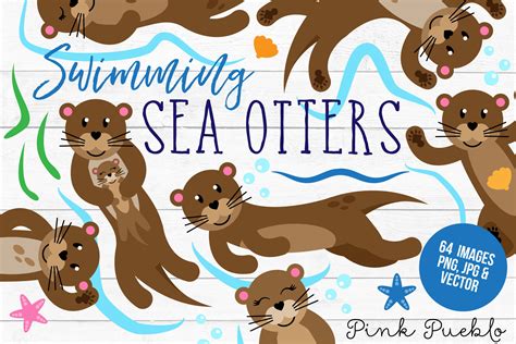 Otter Clipart And Vectors By Devon Carlson Thehungryjpeg