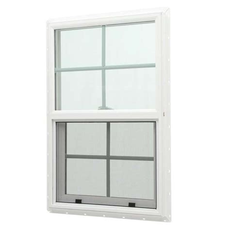 36x24 355x235 White Vinyl Sliding Window With Colonial Grids Grilles