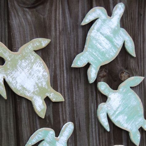 Wooden Sea Turtles Sea Turtle Decor Sea Turtle Art Coastal Etsy