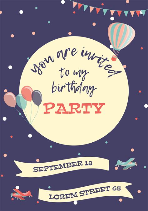Birthday Invitation Card Sample Printable Templates Free