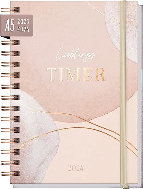 Calendar Favourite Timer A5 2023 2024 Soft Beige July 23 Dec 24