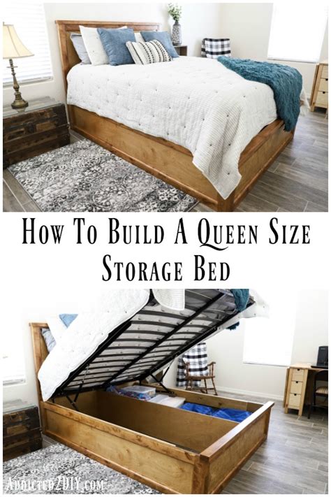 These diy bed frame ideas will help you build your project and save, all the while staying in style this year. How To Build A Queen Size Storage Bed - Addicted 2 DIY