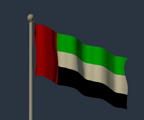 Abu dhabi auf der landkarte von uae: Fahnenmast mit individueller Flagge (Autodesk/Autodesk ...