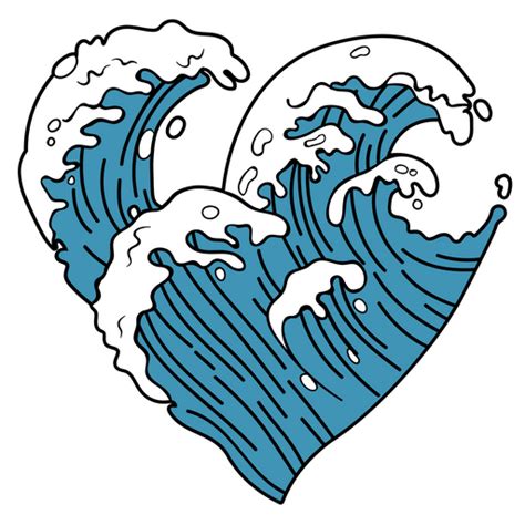 Vsco Ocean Wave Heart Sticker Sticker Mania