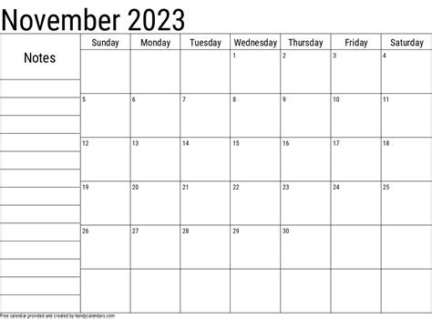 Top 5 Picks For Printable November 2023 Calendars Calendarsreview