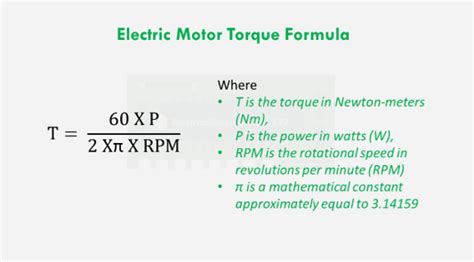 Torque Formula In Electrical Motors