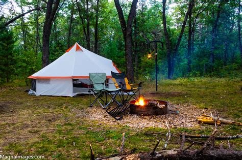 Camping At Rollways Campground In Huron Manistee National Forests Of