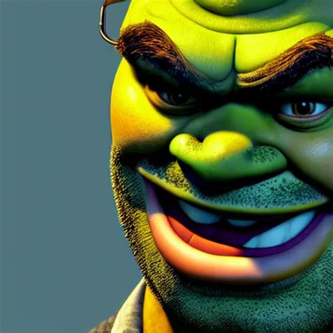 Jack Nicholson As Shrek Ultra Realistic Concept Art Stable