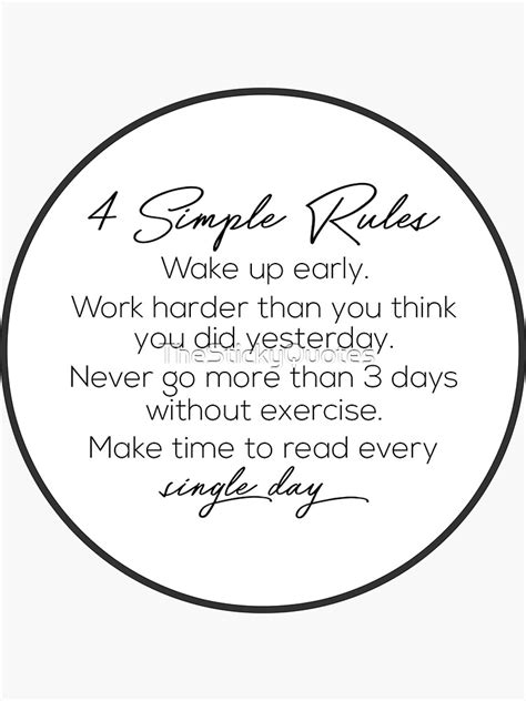 4 Simple Rules Typography Sticker Quotes Sticker By Thestickyquotes
