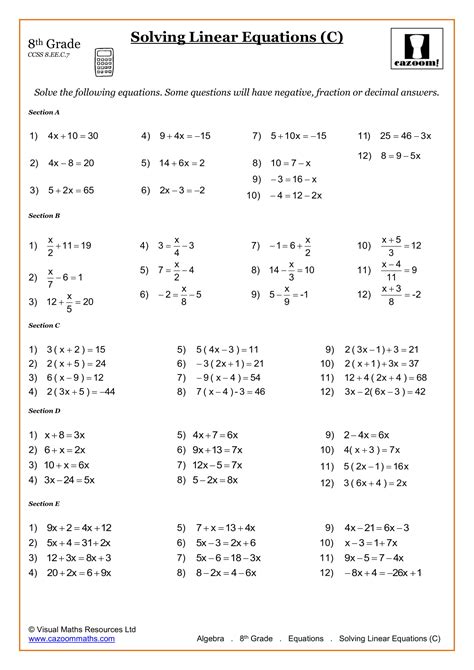 Printable in convenient pdf format. 8th Grade Math Worksheets | Printable PDF Worksheets