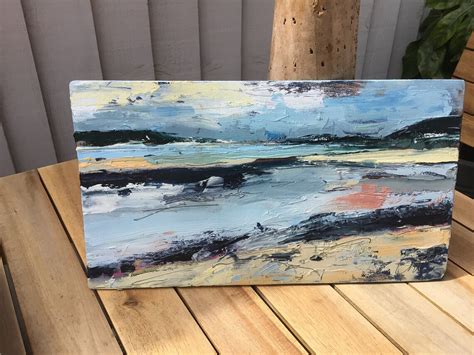 Original Abstract Coastal Oil Painting On Board The Mumbles Etsy