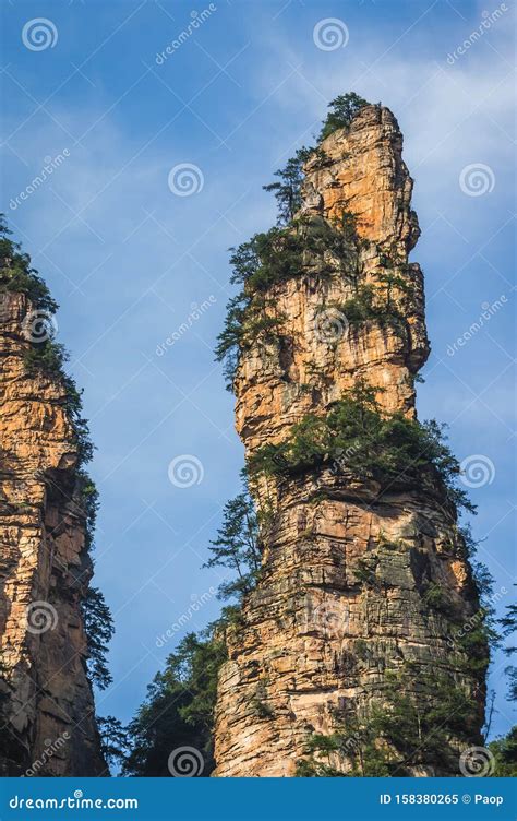 Stone Pillar In Zhangjiajie National Park Stock Image Image Of