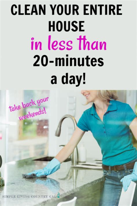 Keep A Clean House In Under 20 Minutes A Day Simple Living Country Gal
