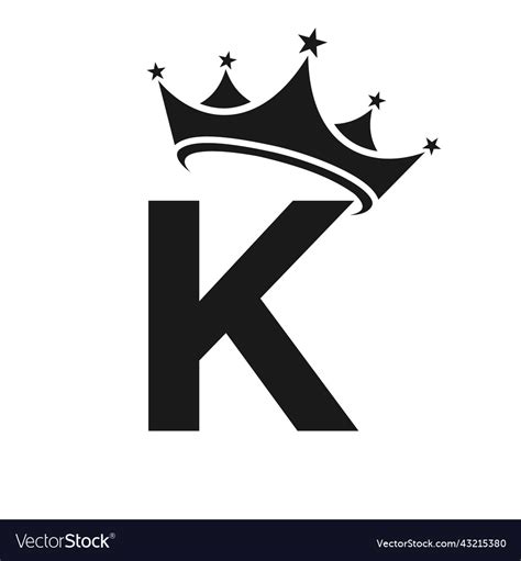 Letter K Crown Logo Crown Logo On K Royalty Free Vector