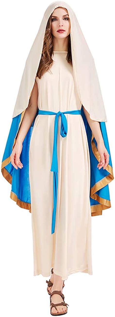 Shihong G The Virgin Mary Cosplay Costume Womens Biblical Times Lady Of Faith Costume Halloween