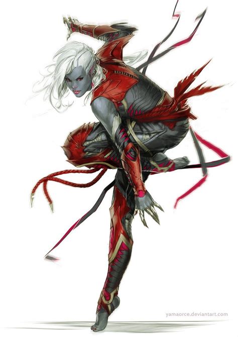 Sylphs are planetouched native outsider races with a connection to the elemental plane of air. art-of-cg-girls: " Drow Monk by YamaOrce " | Pathfinder character, Character portraits, Dark elf