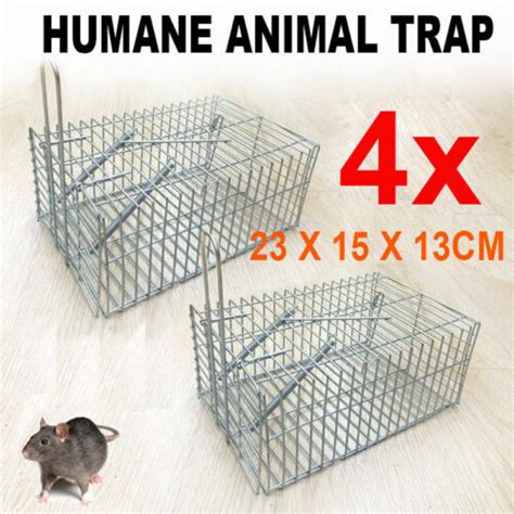 4x Humane Rat Trap Cage Live Animal Pest Rodent Mice Mouse Control Bait
