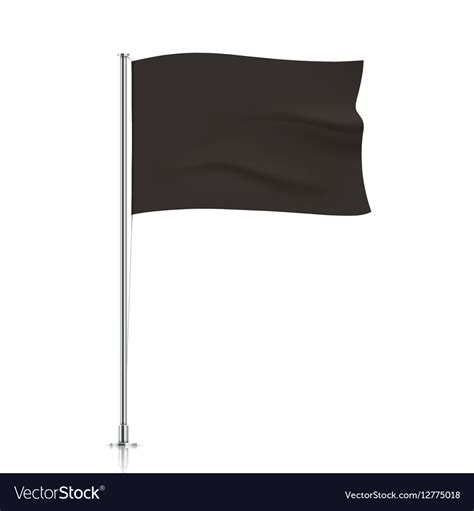 Waving Black Flag Template Royalty Free Vector Image