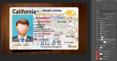 California Driving License Psd Download Ca Editable T