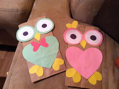 Owl Valentines Bags Valentinstag Aktivitäten Basteln