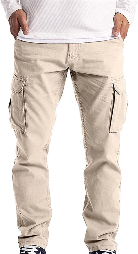 Mens Cargo Pants Combat Cargo Trousers Casual Work Pants 6 Pocket Long