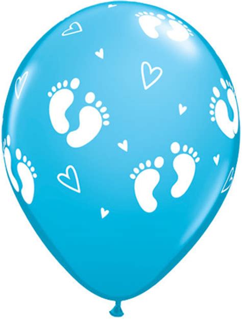 Baby Footprint Balloons Baby Shower Gender Reveal Baby Boy Etsy