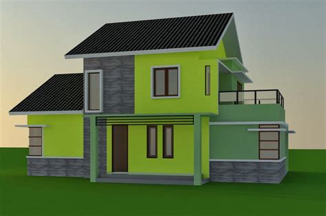 kombinasi warna cat rumah hijau  rumah minimalis