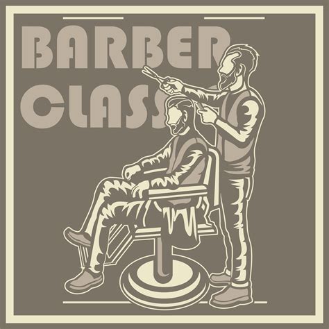 Vintage Barbershop Poster With Barber Chair Men Text And Grunge